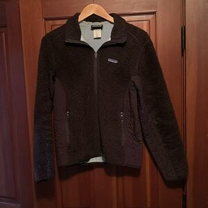 Patagonia Retro X Deep Pile Fleece Zip Front Jacket Brown Size M